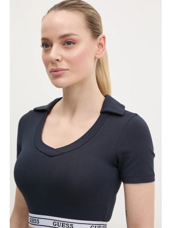 πόλο guess aline χρώμα ναυτικό μπλε, v5gp07 kcsa2 κύριο