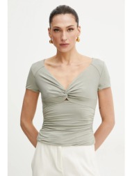 μπλουζάκι guess charlotte χρώμα: πράσινο, w5gp15 kacm2 κύριο υλικό: 93% modal, 7% ελαστάν