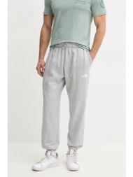 παντελόνι φόρμας the north face simple dome χρώμα: γκρι, nf0a8c1wdyx1 65% βαμβάκι, 35% πολυεστέρας