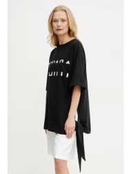 βαμβακερό μπλουζάκι liviana conti γυναικείο, χρώμα: μαύρο, l5sw75 100% βαμβάκι