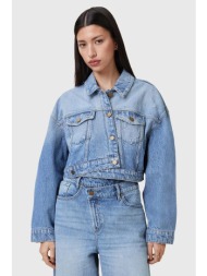 τζιν μπουφάν allsaints aki crossover χρώμα: μπλε, w007oc κύριο υλικό: 80% οργανικό βαμβάκι, 20% ανακ