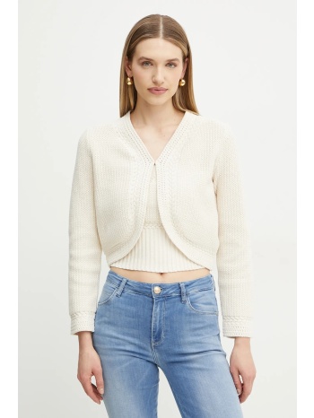 πλεκτή ζακέτα guess erynn χρώμα μπεζ, w5gr33 z3m00 κύριο