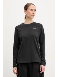 μακρυμάνικο haglöfs χρώμα: μαύρο, 607663 100% βαμβάκι