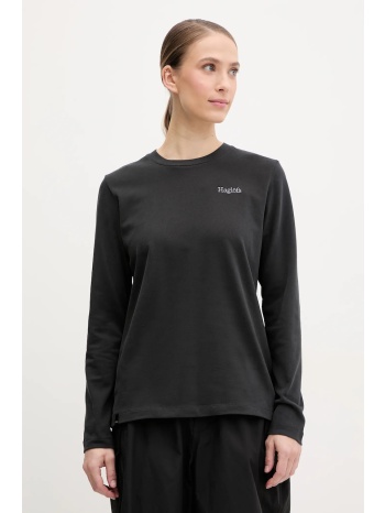 μακρυμάνικο haglöfs χρώμα μαύρο, 607663 100% βαμβάκι