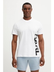 βαμβακερό μπλουζάκι karl lagerfeld ανδρικό, χρώμα: άσπρο, a2m46038 100% οργανικό βαμβάκι