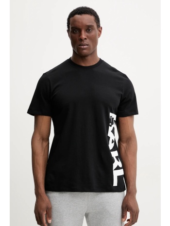 βαμβακερό μπλουζάκι karl lagerfeld ανδρικό, χρώμα μαύρο