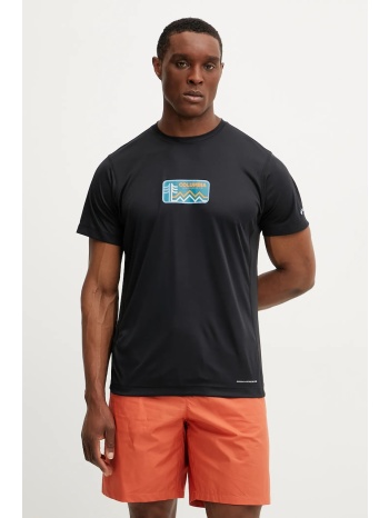 αθλητικό μπλουζάκι columbia zero rules χρώμα μαύρο