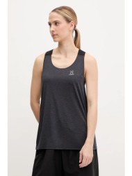 αθλητικό top haglöfs ridge γυναικείο, χρώμα: μαύρο, 606596 100% ανακυκλωμένος πολυεστέρας