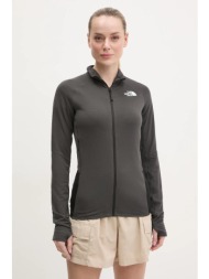 αθλητική μπλούζα the north face bolt polartec γυναικεία, χρώμα: γκρι, nf0a8bt0mn81 υλικό 1: 91% πολυ