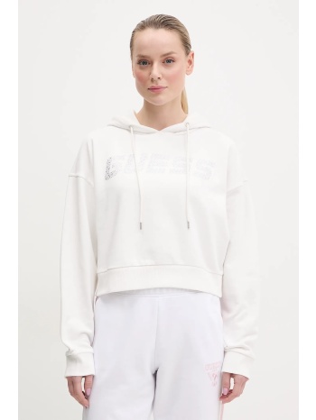 βαμβακερή μπλούζα guess primula γυναικεία, χρώμα άσπρο, με