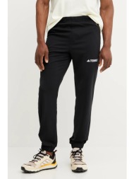 αθλητικό παντελόνι adidas terrex multi χρώμα: μαύρο, jf3711 100% πολυεστέρας