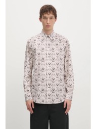 βαμβακερό πουκάμισο paul smith ανδρικό, χρώμα: μπεζ, m1r-901u-p02598 100% βαμβάκι