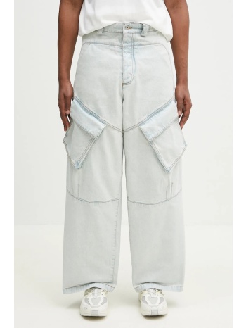 βαμβακερό τζιν marcelo burlon bleach denim wide cargo light
