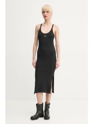 φόρεμα zadig&voltaire χρώμα: μαύρο, jwdr01067 99% βαμβάκι, 1% ελαστάν