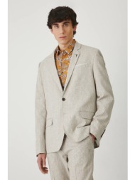 blazer με μείγμα λινών medicine ανδρικό, χρώμα: καφέ κύριο υλικό: 43% λινό, 36% βαμβάκι, 14% πολυεστ