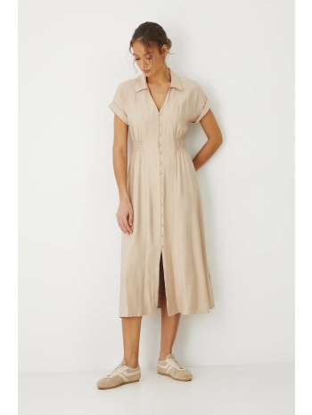 φόρεμα medicine χρώμα μπεζ 88% βισκόζη, 12% πολυαμίδιο