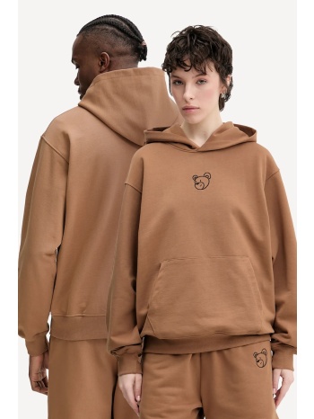 βαμβακερή μπλούζα inbetweeners χρώμα καφέ, με κουκούλα