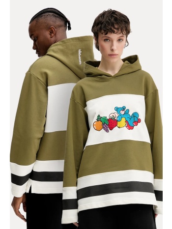 βαμβακερή μπλούζα inbetweeners χρώμα πράσινο, με κουκούλα