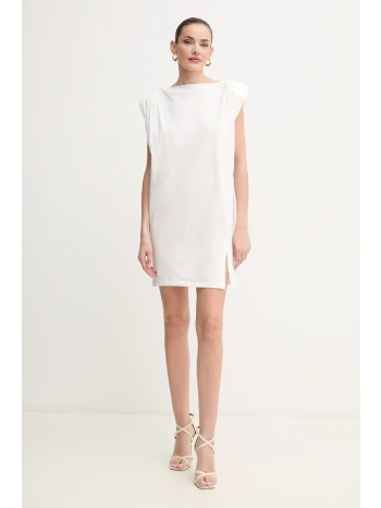 βαμβακερό φόρεμα pinko χρώμα άσπρο, 104901 a2he κύριο