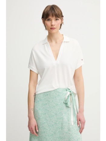 πόλο tommy hilfiger χρώμα άσπρο, ww0ww44512 κύριο υλικό