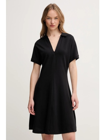 φόρεμα tommy hilfiger χρώμα μαύρο, ww0ww44513 65% lyocell