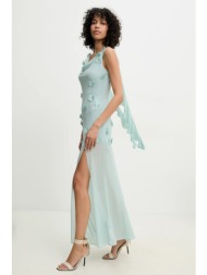 φόρεμα rotate χρώμα: τιρκουάζ, 113904305 κύριο υλικό: 55% ανακυκλωμένος πολυεστέρας, 45% πολυεστέρας