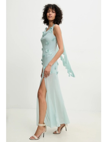 φόρεμα rotate χρώμα τιρκουάζ, 113904305 κύριο υλικό 55%