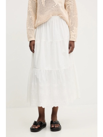 βαμβακερή φούστα desigual tolstoi χρώμα άσπρο, 25swfw01
