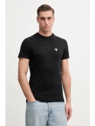 μπλουζάκι guess joe χρώμα: μαύρο, u5gm11 k6yw1 95% βαμβάκι, 5% σπάντεξ