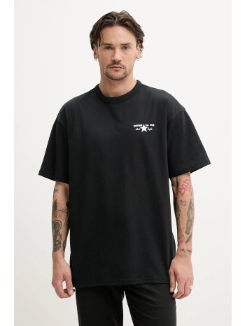 βαμβακερό μπλουζάκι converse ανδρικό, χρώμα μαύρο