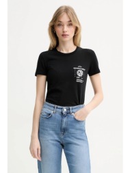 βαμβακερό μπλουζάκι iceberg γυναικείο, χρώμα: μαύρο, f091 6318 100% βαμβάκι