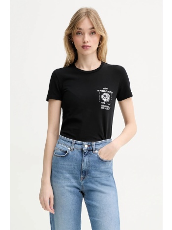 βαμβακερό μπλουζάκι iceberg γυναικείο, χρώμα μαύρο, f091