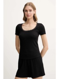 μπλουζάκι guess lia χρώμα: μαύρο, o5gp02 kcq72 91% modal, 9% ελαστάν