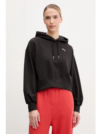 μπλούζα puma χρώμα μαύρο, με κουκούλα, 629746 κύριο υλικό