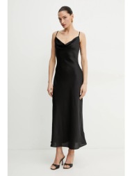 φόρεμα guess new akilina χρώμα: μαύρο, w5gk85 wh9c2 100% πολυεστέρας