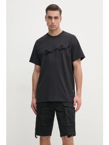 βαμβακερό μπλουζάκι g-star ανδρικό, χρώμα μαύρο