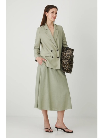 λινή φούστα medicine χρώμα πράσινο κύριο υλικό 55% λινό