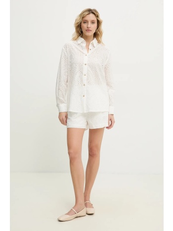 πουκάμισο και βαμβακερό σορτς answear.lab χρώμα άσπρο