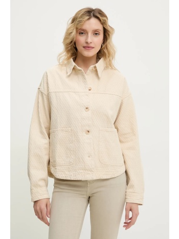 πουκάμισο μπουφάν answear.lab χρώμα μπεζ 90% βαμβάκι, 10%