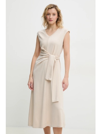 φόρεμα answear.lab χρώμα μπεζ 49% πολυεστέρας, 44%