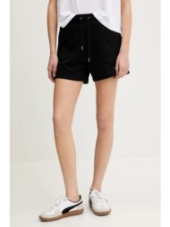 βαμβακερό σορτσάκι guess jeans χρώμα: μαύρο, w5gd0o k68i4 100% βαμβάκι