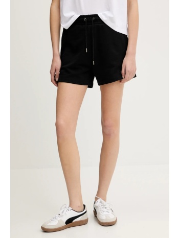 βαμβακερό σορτσάκι guess jeans χρώμα μαύρο, w5gd0o k68i4