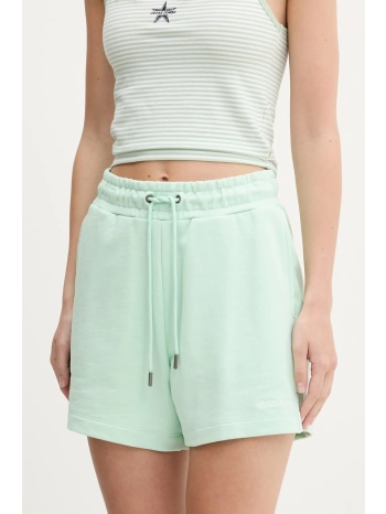 βαμβακερό σορτσάκι guess jeans χρώμα πράσινο, w5gd0o k68i4