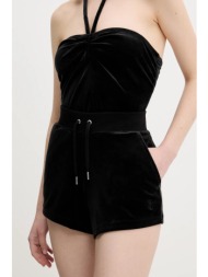 βελούδινο σορτς juicy couture eve pocket χρώμα: μαύρο, jcbhs224801 95% πολυεστέρας, 5% ελαστάν