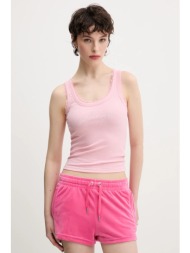 top juicy couture juicy hibiscus crystal χρώμα: ροζ, jcwlv125335 95% βαμβάκι, 5% ελαστάν