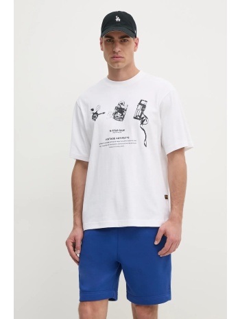 βαμβακερό μπλουζάκι g-star ανδρικό, χρώμα άσπρο