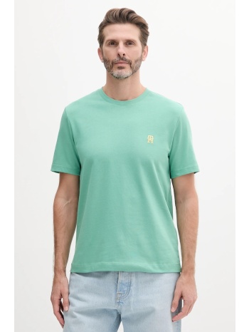 βαμβακερό μπλουζάκι tommy hilfiger ανδρικό, χρώμα πράσινο