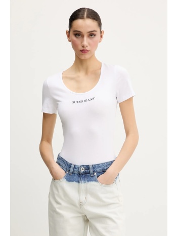 μπλουζάκι guess jeans χρώμα άσπρο, w5gp25 j1314 κύριο
