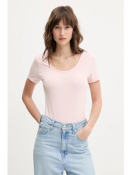 μπλουζάκι guess jeans χρώμα: ροζ, w5gp25 j1314 κύριο υλικό: 95% βαμβάκι, 5% ελαστάν