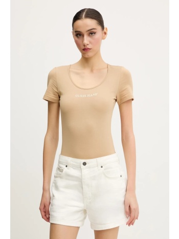 μπλουζάκι guess jeans χρώμα πράσινο, w5gp25 j1314 κύριο